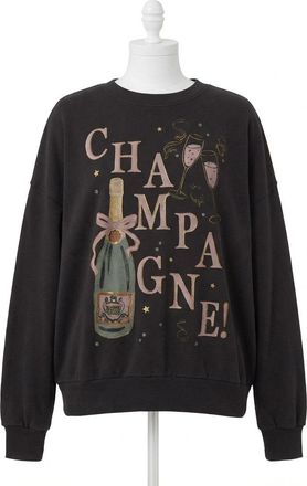 Z Supply Celebrate Sunday Champagne Sweatshirt In Black Sand