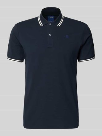 G-Star Slim Fit Poloshirt mit Logo-Stitching Modell Dunda in Marine, Gr&ouml;&szlig;e XXL