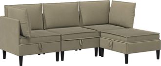 vidaXL Juego De Muebles De Sal&oacute;n 4 Uds. Caqui Tela Vidaxl