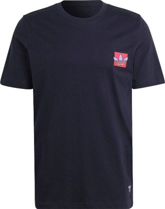 adidas Mens adidas originals Solid Color Logo Round Neck Short Sleeve Legendary Blue T-Shirt HC7161