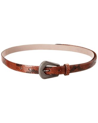 Brunello Cucinelli Snake-Embossed Leather Belt