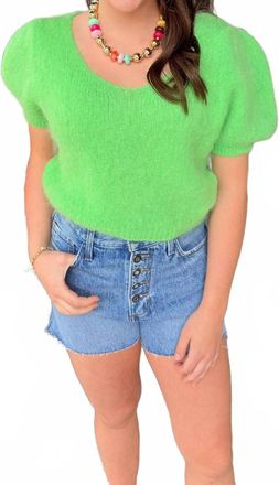 Americandreams Womens Lolanda Alpaca Blouse In Bright Green