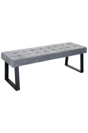 MID.YOU Mid.you Sitzbank, Hellgrau, Metall, Textil, 140x49x48 cm, Esszimmer, B&auml;nke, Sitzb&auml;nke