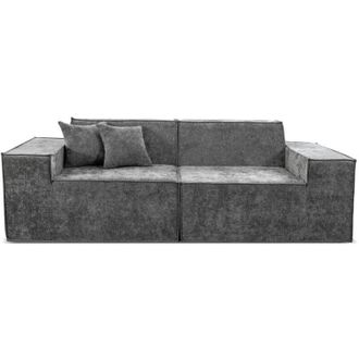 Habitat et Jardin Divano componibile dritto in tessuto texturizzato Lusso - 3 posti - Grigio