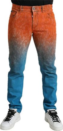 Dolce & Gabbana Slim-fit Jeans - Heren - Slim Fit Jeans - Veelkleurig - XL - Denim - Jeans