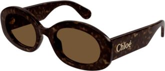 Chlo&eacute; Ch 0258S Oval Zonnebril - unisex - Zonnebrillen - Bruin - ONE Size - Nylon - Accessoires