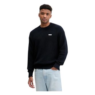 Guess Round-neck Knitwear, male, Blue, Size: 2XL maglieria e felpe Cotone organico