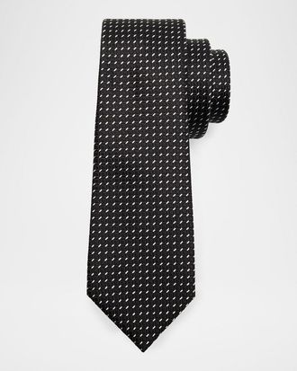 Tom Ford Mens Micro Dash Mulberry Silk Tie