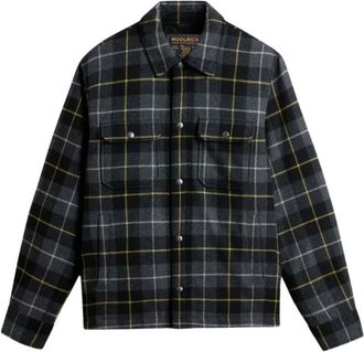 Woolrich Giacca camicia Alaskan in lana a quadri - - Shirts - Uomo - Nero - 2XL