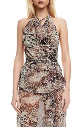 Lioness Banks Animal Print Halter Top in Chocolate Animal at Nordstrom Rack, Size X-Large