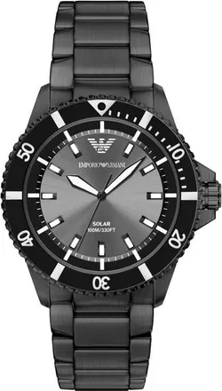 Emporio Armani World Explorer Solar Chronograph Bracelet Watch, 43.5mm in Black at Nordstrom