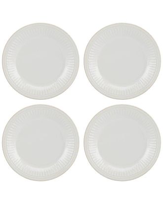 Lenox Set Of 4 French Perle Groove Dinner Plates