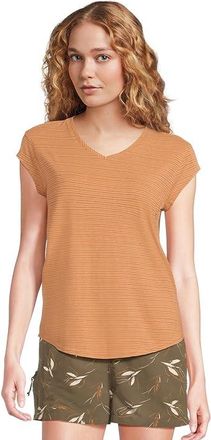 Royal Robbins Vacationer V-Neck Short Sleeve Womens Clothing Lion Stripe : SM, Cotton/Hemp/Polyester