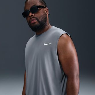 Nike Mens Swim Hydroguard Essential Sleeveless Top (Big & Tall) in Grey | NESSA699-051