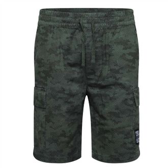 Crosshatch Mannen Janscore All-Over Print Cargo Shorts (Diep Olijfgroen)
