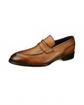 Scarpe di Bianco Mens Brera Penny Loafer In Legno