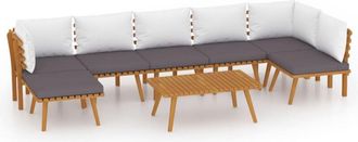 vidaXL Muebles De Jard&iacute;n 8 Piezas Con Cojines Madera Maciza De Acacia Vidaxl
