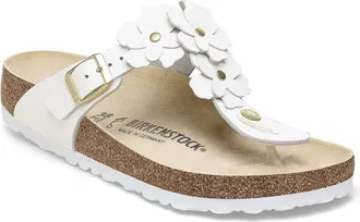 Birkenstock Womens Gizeh Flowers Sandals In White