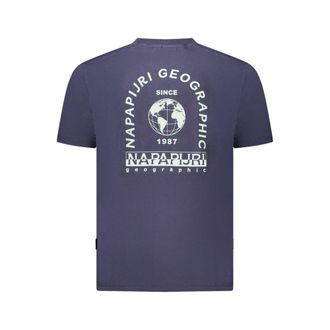 Napapijri Logo-Embroidered Cotton T-Shirt - Blue