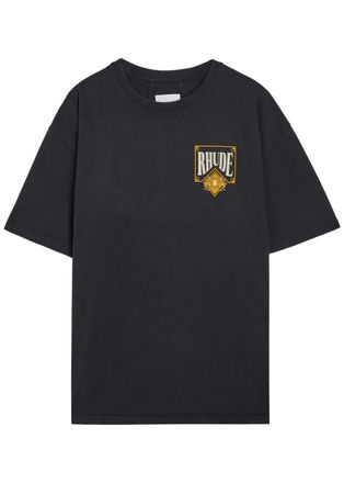 Rhude Rhude Playing Card Printed Cotton T-shirt - Black - XL