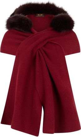 Moorer Chal con cuello de pelo - Accessories - Mujer - Rojo - ONE SIZE