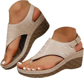 Generic Orthopedic Wedges for Women Platform Sandals Wedge Heels for Women Dressy Summer 2026 Walking Sandals Women Comfortable Slip on Beach Vacation Shoes A