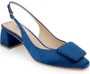 Badgley Mischka Gracen Slingback Pump in Navy Satin at Nordstrom Rack, Size 8.5