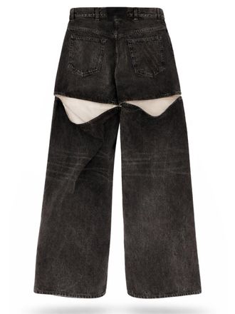 The Attico Regular Fit Cotton Jeans - Black