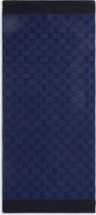 Gucci Womens Gg Cotton Terry Towel Sapphire Scarf Scarfs