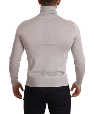 Dolce & Gabbana Mens Cashmere & Silk Turtleneck Gray