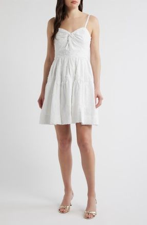 Lilly Pulitzer Bennet Butterfly Appliqu&eacute; Minidress in Resort White Monarch at Nordstrom, Size 10