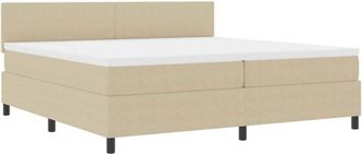 vidaXL Vidaxl - Cama Tipo Box Spring Gris Claro Y Blanco. 203 X 200 X 88 Cm