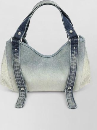 Diesel small denim crystal-embellished shoulder bag