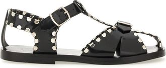 Bally Pasely Studs Flat Sandal - Dames - Sandalen - Zwart - 36 EU - Leer - Schoenen