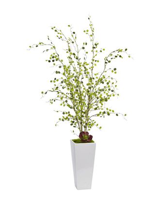 Nearly Natural Night Willow In White Planter