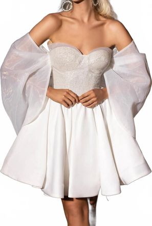 Portia & Scarlett Cape Sleeve Cocktail Dress In White
