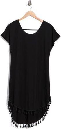 Cupshe Short Sleeve Cover-Up in Black at Nordstrom Rack, Size X-Large