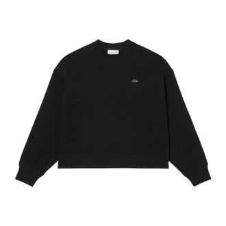 Lacoste Sweatshirts, female, Black, Size: XS Oversized Double-Face Jersey Sweatshirt