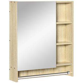 Kleankin Armario con espejo 60x15x70 cm roble