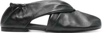Alohas Alaula Black Leather Ballet Flats