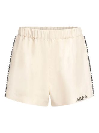 Area crystal-embellished track shorts - Neutrals