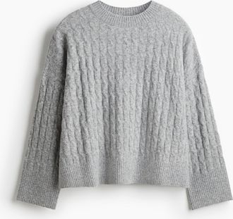 H&M Pullover mit Zopfmuster - Grau