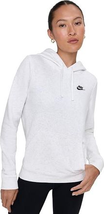 Nike Club Fleece Pullover Hoodie Womens Sweatshirt Birch Heather/Black : 2XL (US 20-22), Cotton/Fleece/Polyester