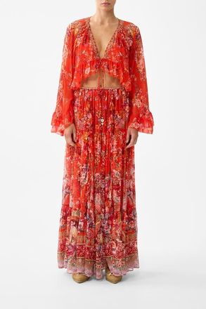 Camilla Tiered Skirt With Ruffle Detail in Ol&eacute; Ol&eacute; at Nordstrom, Size Xx-Large Au