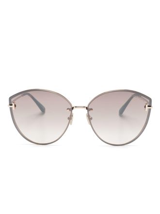 Tom Ford Eyewear Evangeline zonnebril met oversized montuur - Goud
