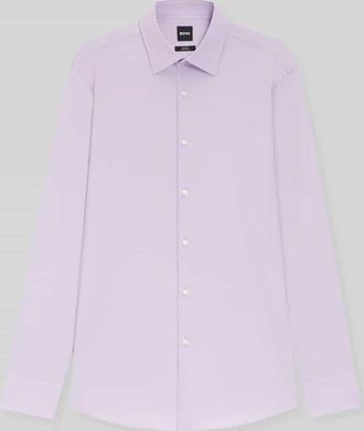 HUGO BOSS Slim Fit Businesshemd aus Baumwoll-Mix Modell H-HANK-KENT in Flieder, Gr&ouml;&szlig;e 38