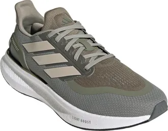 adidas Pureboost 5 Running Shoe in Silver Pebble/beige/olive at Nordstrom, Size 11