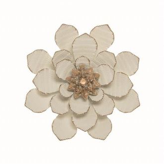 Foreside Home And Garden 8.75 x 8.75 inch White Metal Layered Flower Wall D&eacute;cor at Nordstrom