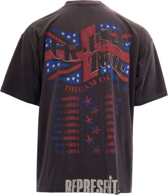 Represent Mens T-Shirt Dream On Tour Sun Fade Grey Cotton T-Shirts And Polos
