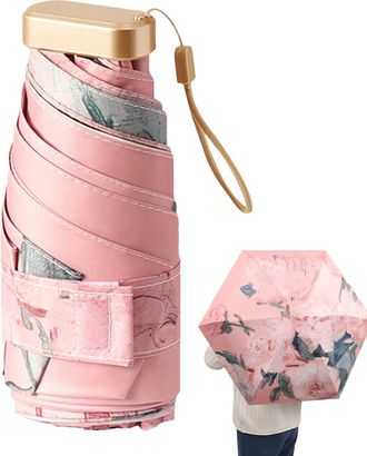 Generic Foldable UV Protection Umbrella, Travel Size Umbrella | Heavy Duty Outdoor Sun Protection Screen with Practical Design, Water, Small and Convenient fo